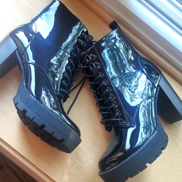 Azalea Wang ASA Patent Black Boots Great for Fall and Winter!! - Picture 8 of 11